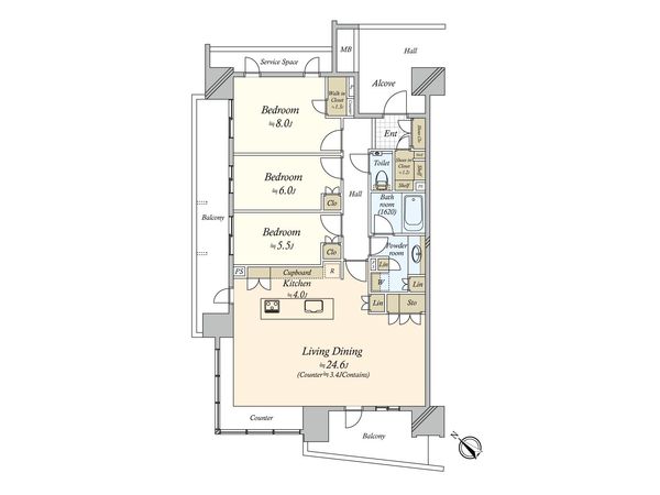 HARUMI FLAG PARK VILLAGE A棟 間取図(平面図) HARUMI FLAG PARK VILLAGE A棟 間取図(平面図)