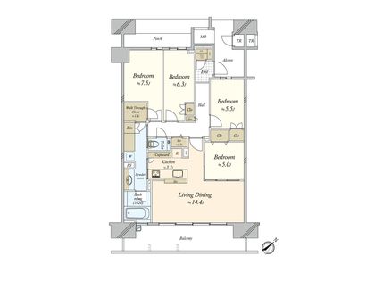 HARUMI FLAG SEA VILLAGE A棟 間取図(平面図)