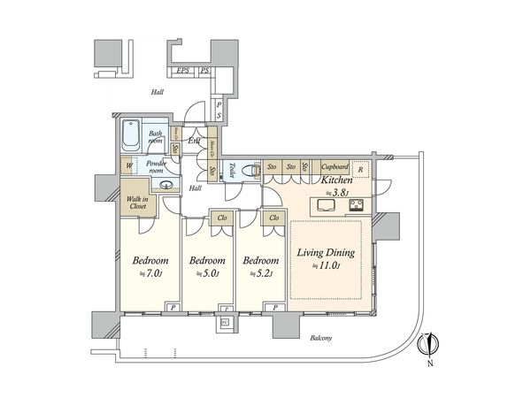HARUMI FLAG SUN VILLAGE T棟 間取図(平面図) 間取図(平面図)