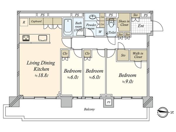HARUMI FLAG PARK VILLAGE T棟 間取図(平面図) HARUMI FLAG PARK VILLAGE T棟 間取図(平面図)