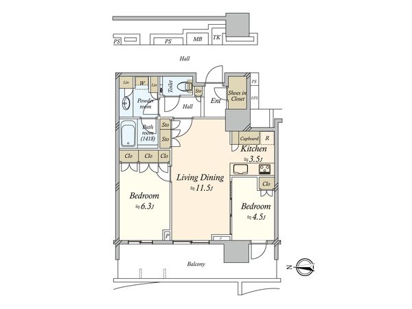 HARUMI FLAG SUN VILLAGE T棟 間取図(平面図) 間取図(平面図)