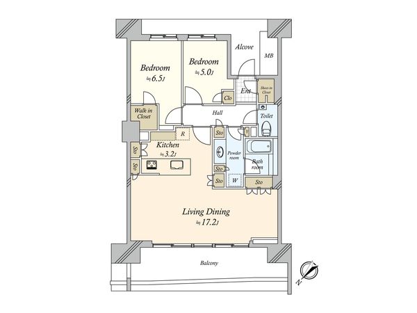 HARUMI FLAG SUN VILLAGE B棟 間取図(平面図)