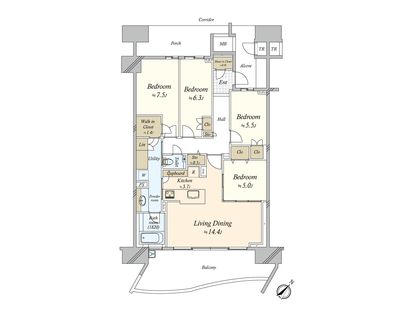 HARUMI FLAG SEA VILLAGE A棟 間取図(平面図)