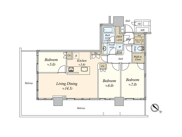 Brillia有明CityTower 間取図(平面図)