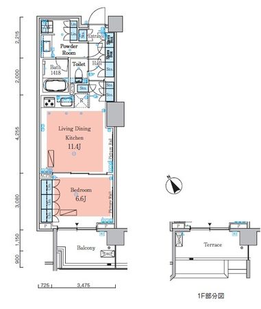 パークアクシスプレミア南青山五丁目 間取図