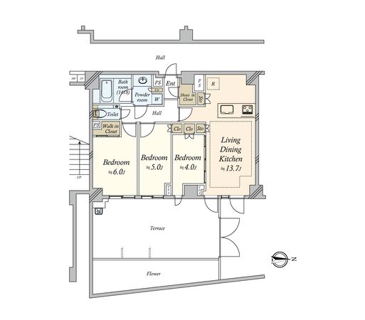 ディアナコート自由が丘翠景 間取図