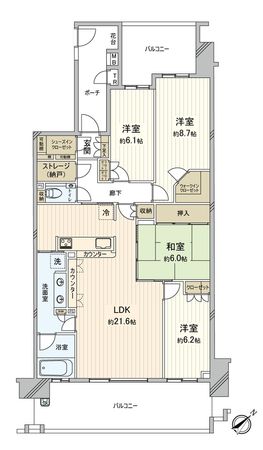 セレナヴィータ新浦安B棟 間取図(平面図)
