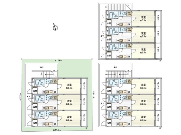 アバビル2号館 間取図(平面図) アバビル2号館 間取図(平面図)