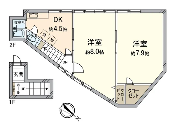 間取図※１階店舗部分については間取不明