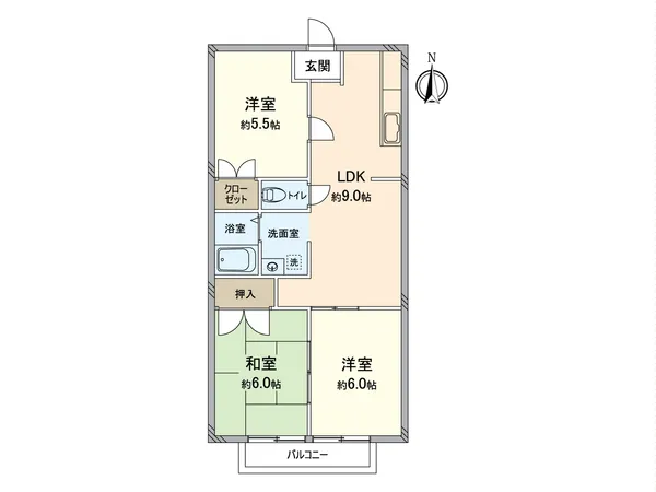 こちらは1住戸の代表間取り図です。賃貸中につき室内確認が出来ないため、現況と相違する可能性がございます。