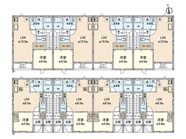 リーブルファイン中村区日比津町2号棟 間取図(平面図) リーブルファイン中村区日比津町2号棟 間取図(平面図)
