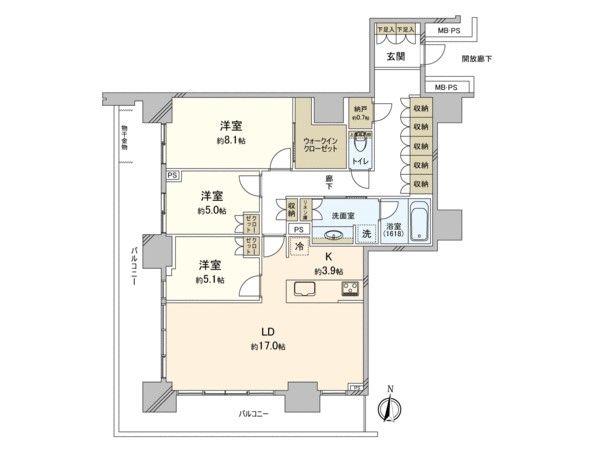 グランドミッドタワーズ大宮フォレストタワー 間取図