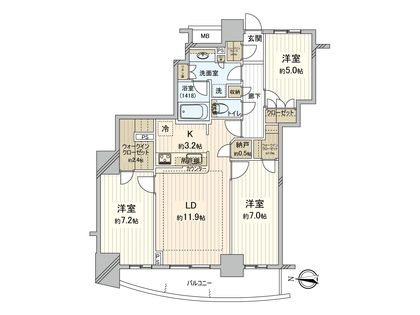 間取図（クリーニング済み。即入居可）