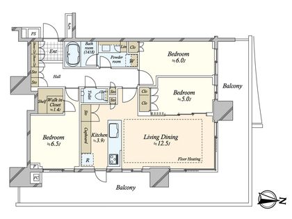 HARUMI FLAG PARK VILLAGE T棟 間取図