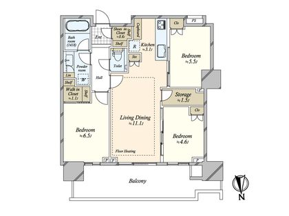 HARUMI FLAG PARK VILLAGE T棟 間取図