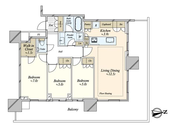 HARUMI FLAG SUN VILLAGE T棟 間取図