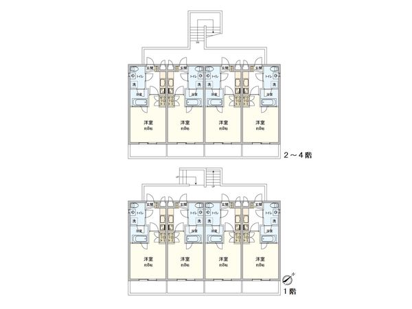 ハナスタジオアパートメント 間取図(平面図) ハナスタジオアパートメント 間取図(平面図)