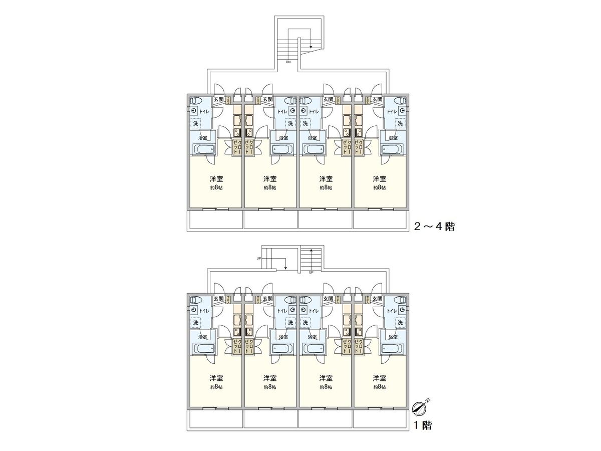 ハナスタジオアパートメント 間取図(平面図) 間取図(平面図)
