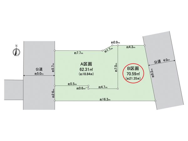 品川区中延2丁目 B区画 区画図