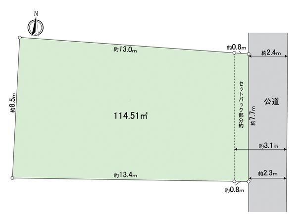 中延3丁目土地 区画図