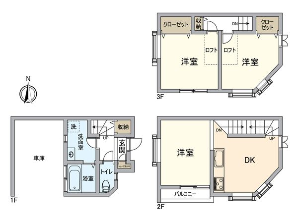 品川区中延4丁目戸建 間取図(平面図) 品川区中延4丁目戸建 間取図(平面図)