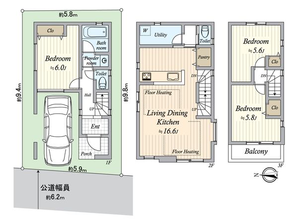 戸越6丁目新築戸建 間取図(平面図) 間取図(平面図)