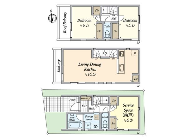 大田区中馬込2丁目戸建 間取図(平面図)