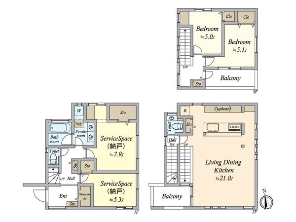 品川区戸越3丁目戸建 間取図(平面図)