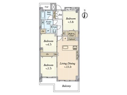 クレッセント中馬込Ⅱ 間取図(平面図)