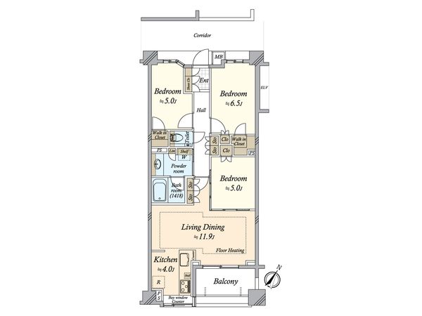 ドレッセ洗足池 間取図(平面図)