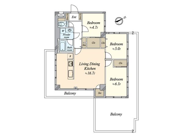 長原台アーバンハイム 間取図(平面図) 間取図(平面図)