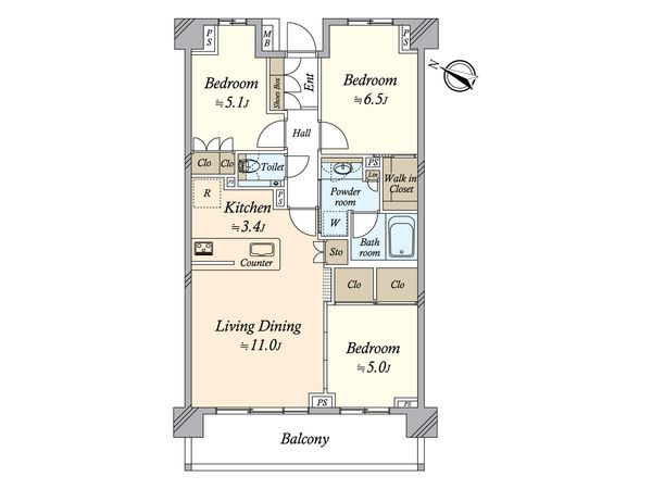 パークナード目黒 間取図(平面図)