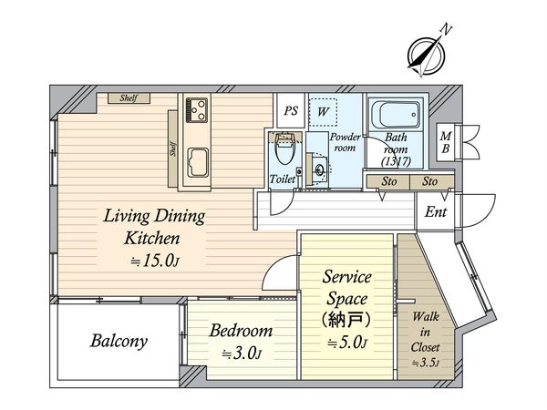 旗の台フラット 間取図(平面図)