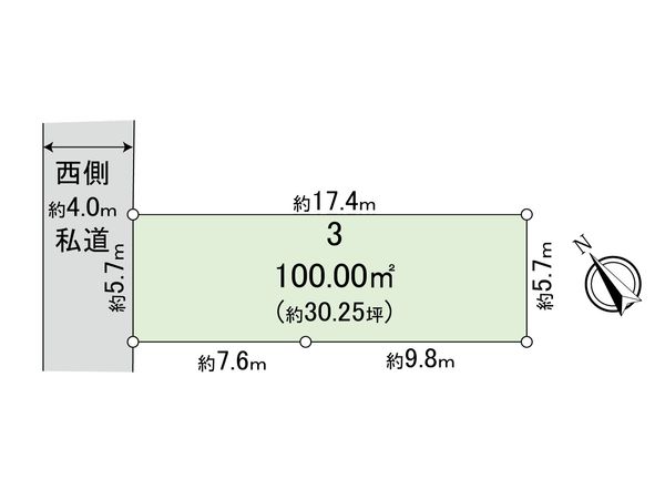 杉並区宮前2丁目 土地 3区画 区画図