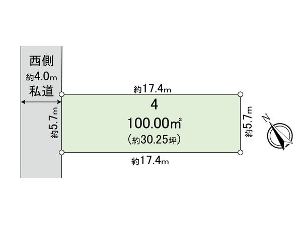 杉並区宮前2丁目 土地 4区画 区画図