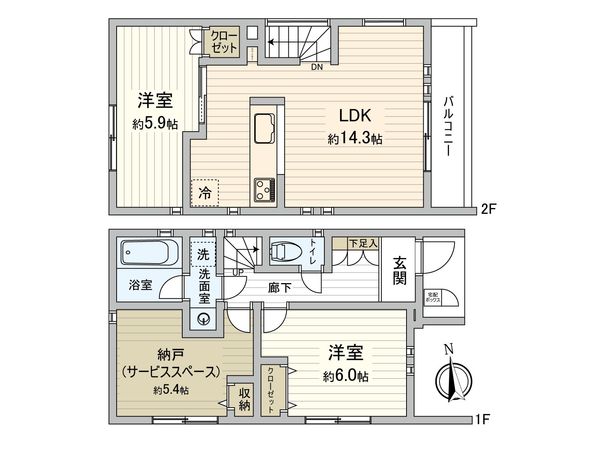 杉並区下井草3丁目 戸建 間取図(平面図)