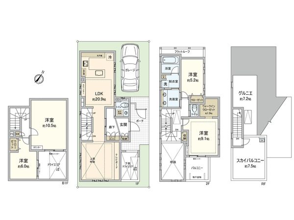 杉並区善福寺1丁目 新築戸建 2号棟 外観 杉並区善福寺1丁目 新築戸建 2号棟 外観