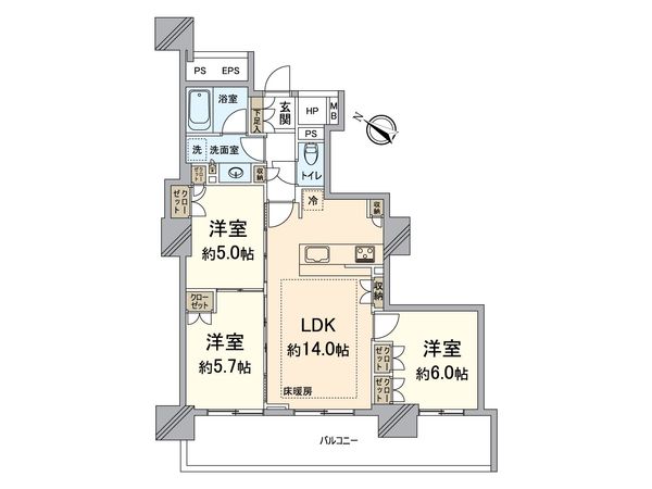 シティタワー大阪福島 間取図(平面図) 間取図(平面図)