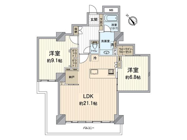キングマンション堂島川 間取図(平面図) 間取図(平面図)