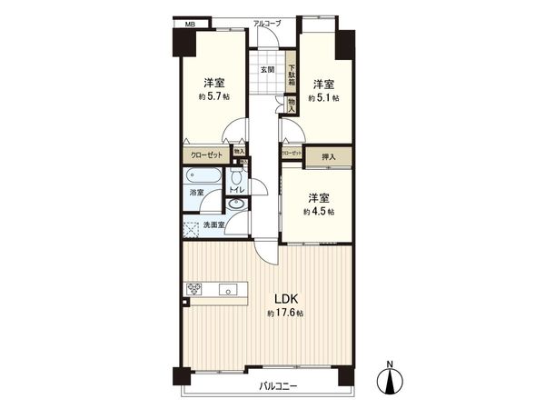ロイヤルメドゥ東心斎橋 間取図(平面図) 間取図(平面図)