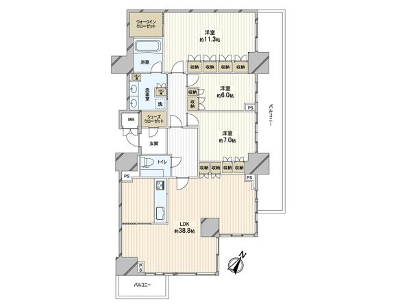 グランドメゾン上町台レジデンスタワー 間取図(平面図)