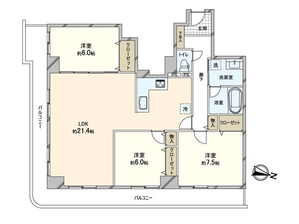 キングマンション天神橋Ⅱ 間取図(平面図) 間取図(平面図)