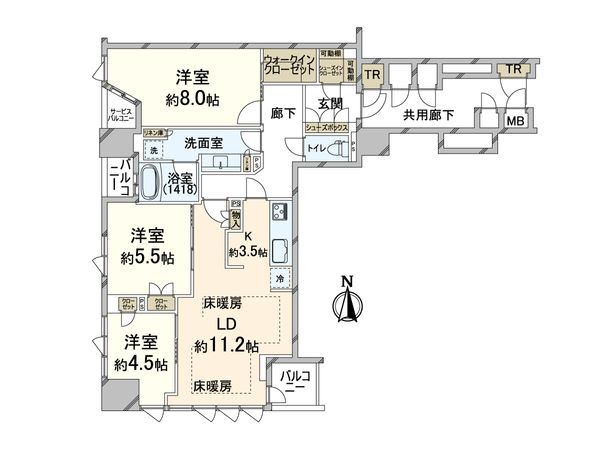 ブランズタワー谷町四丁目 間取図(平面図) 間取図(平面図)