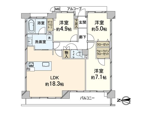 メロディーハイム同心パークウエスト 間取図(平面図) 間取図(平面図)