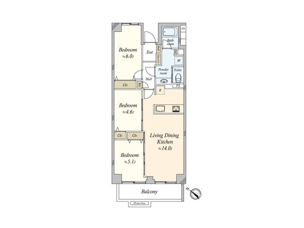 南雪ヶ谷ハイデンス 間取図(平面図)