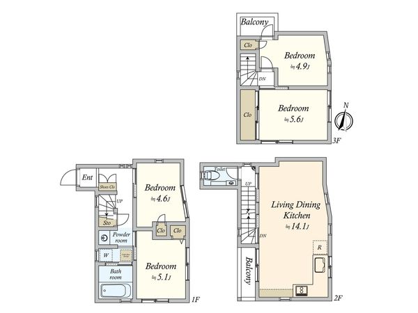 三宿2丁目 戸建 間取図(平面図)