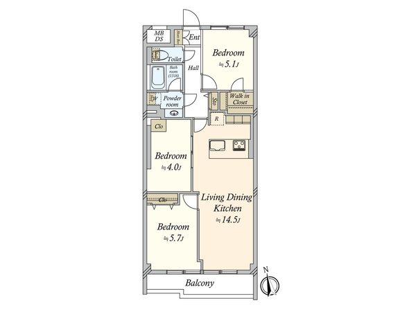 日商岩井田園調布マンション 間取図(平面図)