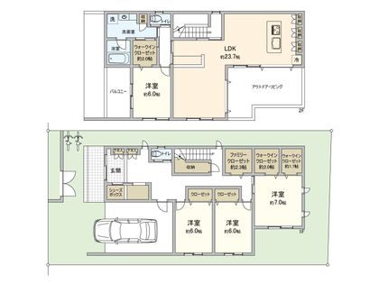 武蔵野市吉祥寺本町4丁目 土地 建物プラン例 (間取り図)