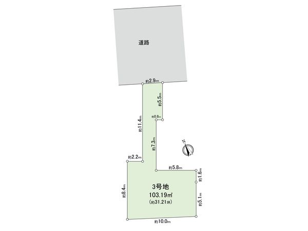 武蔵野市関前3丁目 土地 3区画 区画図