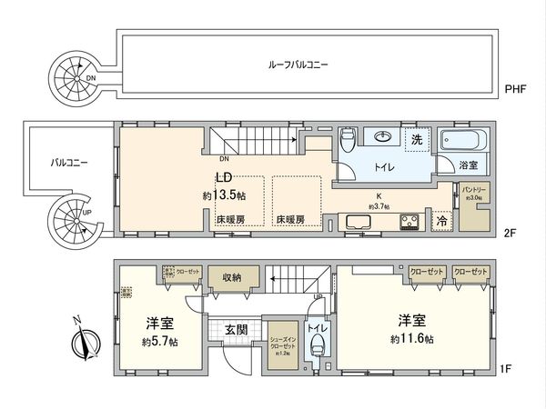 杉並区松庵1丁目 戸建 間取図(平面図)